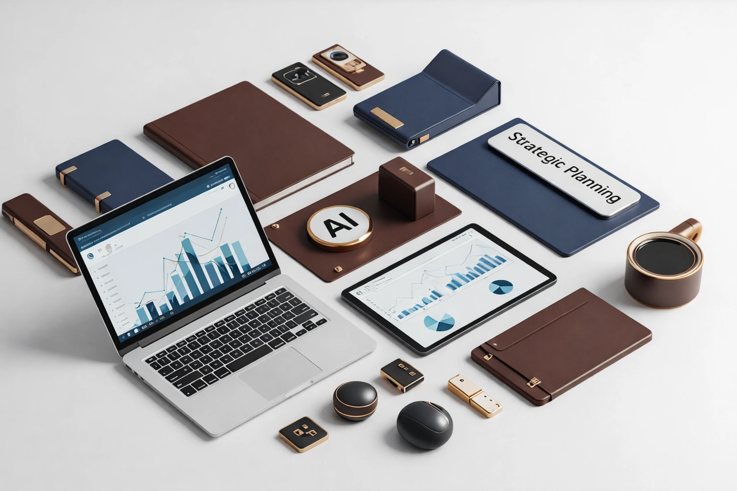 Visual representation of AI and digital technologies transforming strategic planning in modern enterprises