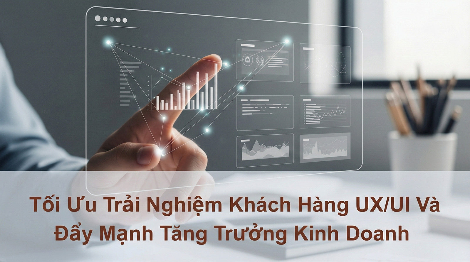 Chuyên viên theo dõi dashboard dữ liệu hành vi người dùng để phân tích hiệu quả UX/UI trong chiến dịch số