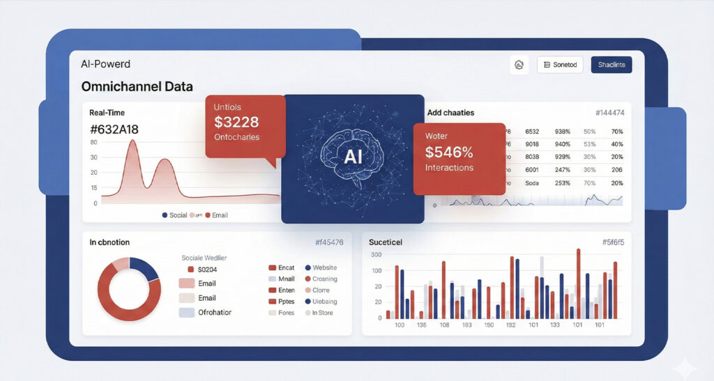 AI xử lý và phân tích dữ liệu từ mọi kênh như website, email, CRM và mạng xã hội theo thời gian thực.