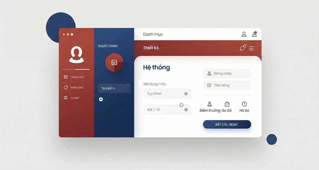 Illustration of a clean user interface utilizing calm, clear colors and logically arranged interactive components.