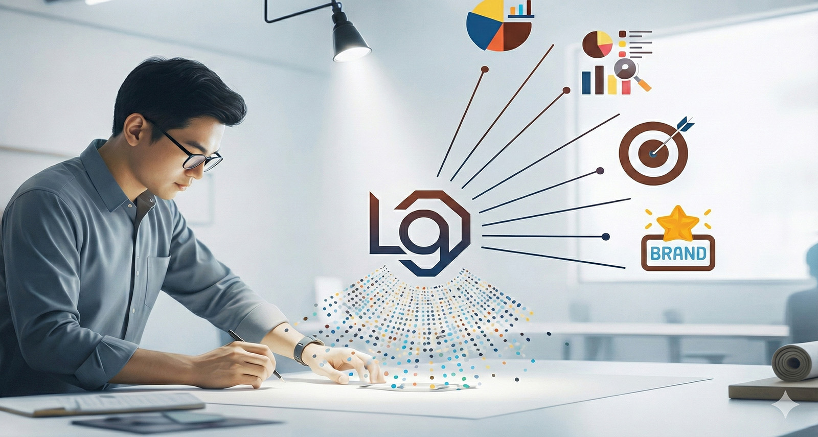 Sketching logo design ideas