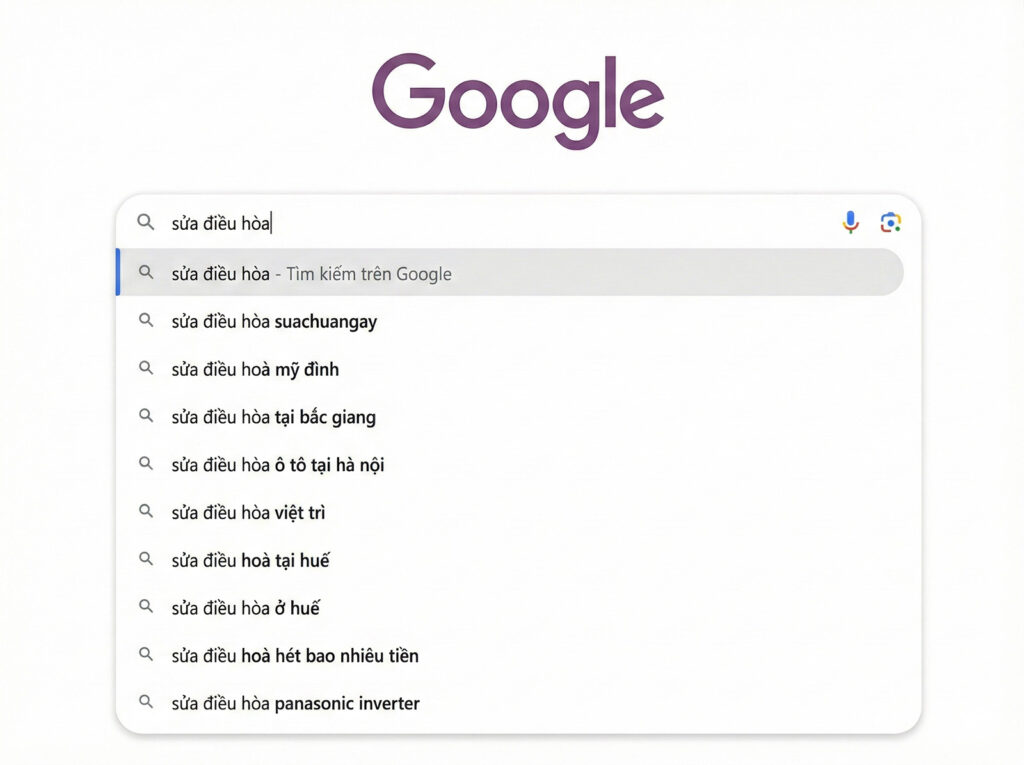 Đề xuất từ khóa của Google Suggest