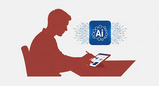 AI process automating data synthesis and content generation for marketers.