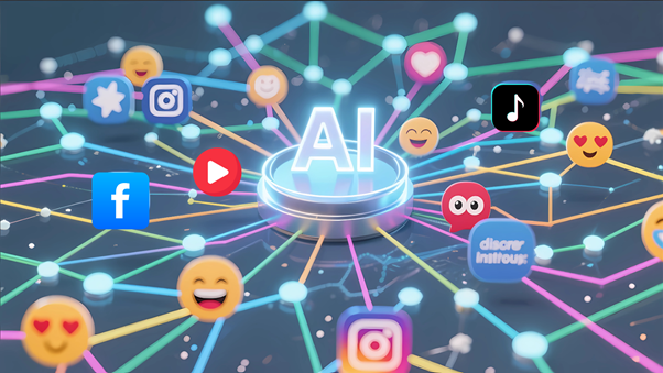 Illustration showing a film strip, photos, social media post, and animation representing key visual content formats.